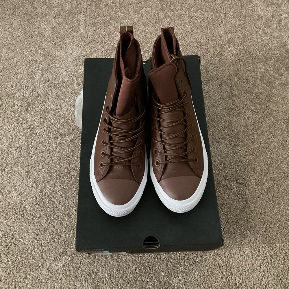 Converse High-Top Brown Leather Sneaker Boots